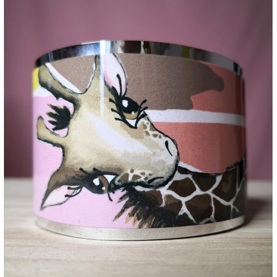 Wide bracelet Giraffe pink