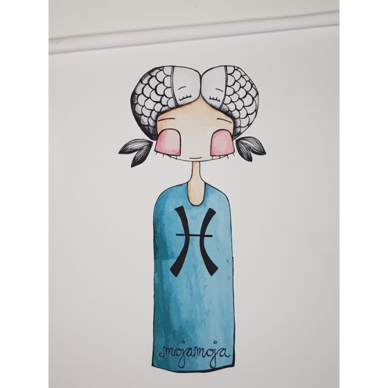 Panel 50x70 Horoscope Fish