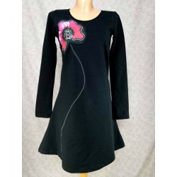 Obleka Črni Mak dolg rokav