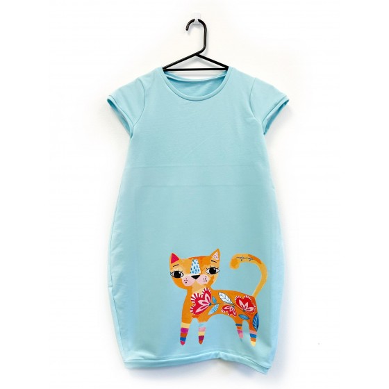 Obleka mini Mucek - modra