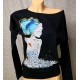Long sleeved top Love story - black