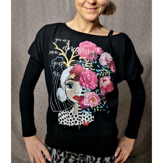 Long sleeved top Amazing - black
