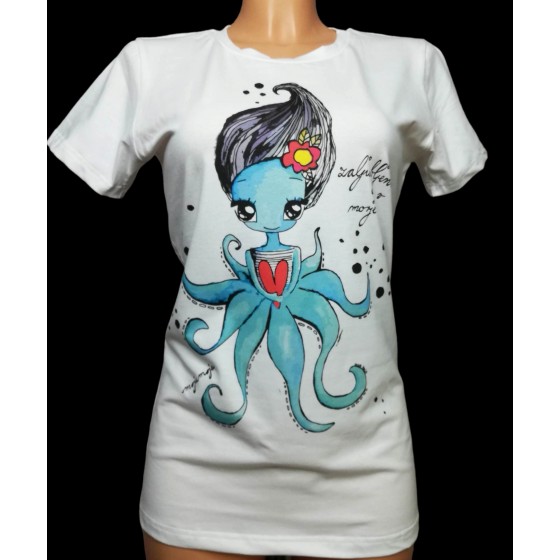 White T-shirt Zaljubljena v morje