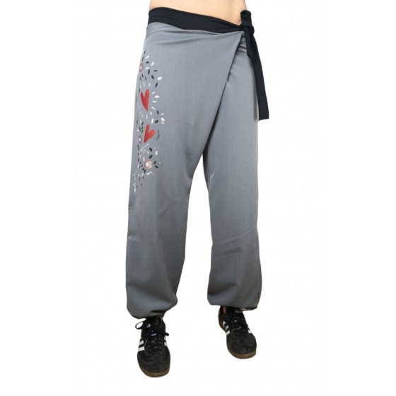 Sive hlače na preklop