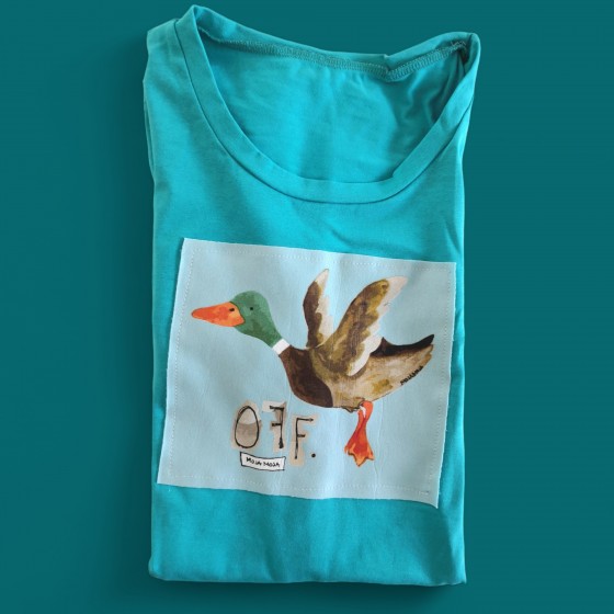 Men t-shirt *UCK OFF - Turquoise