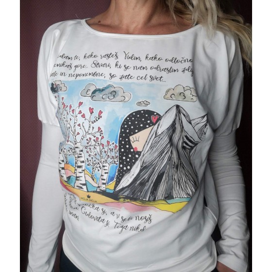 Long sleeved top Love story - black