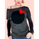 Long sleeved top Love story - black
