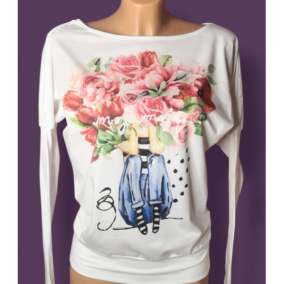 Long sleeved top Love story - black