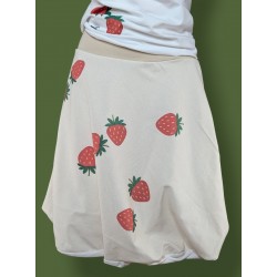 Jeans skirt white dots